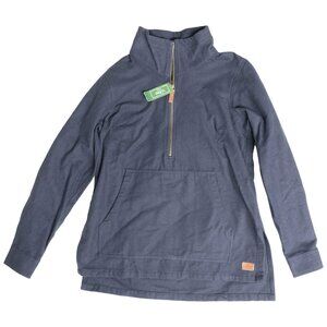 L.L. Bean Heritage Chamois Women's Navy Half Zip Pullover Shirt XS